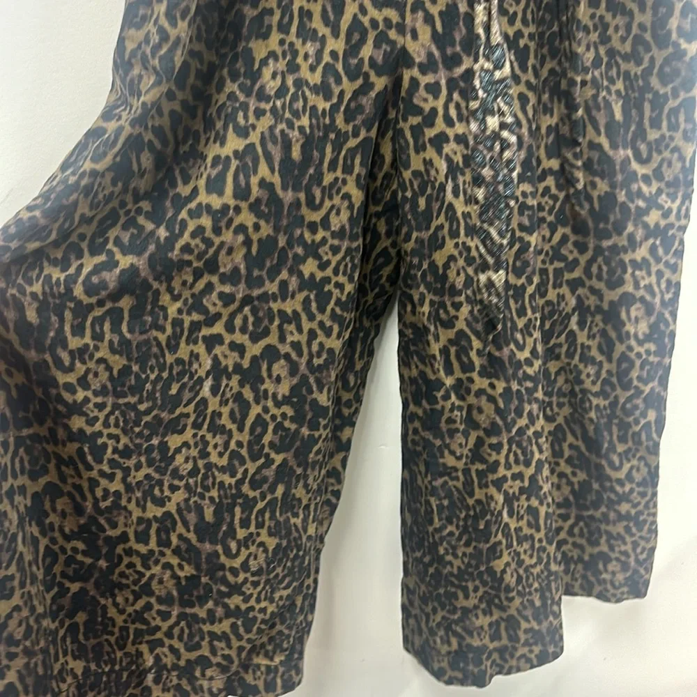 Banana Republic linen blend leopard print jumpsuit 8